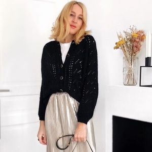 Sezane Black Mario Sweater with Damage